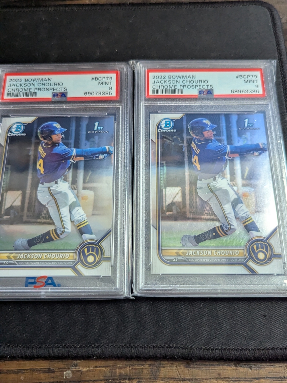 2022 Bowman Chrome Jackson Chourio Lot Of 2 PSA 9 MINT GRADED